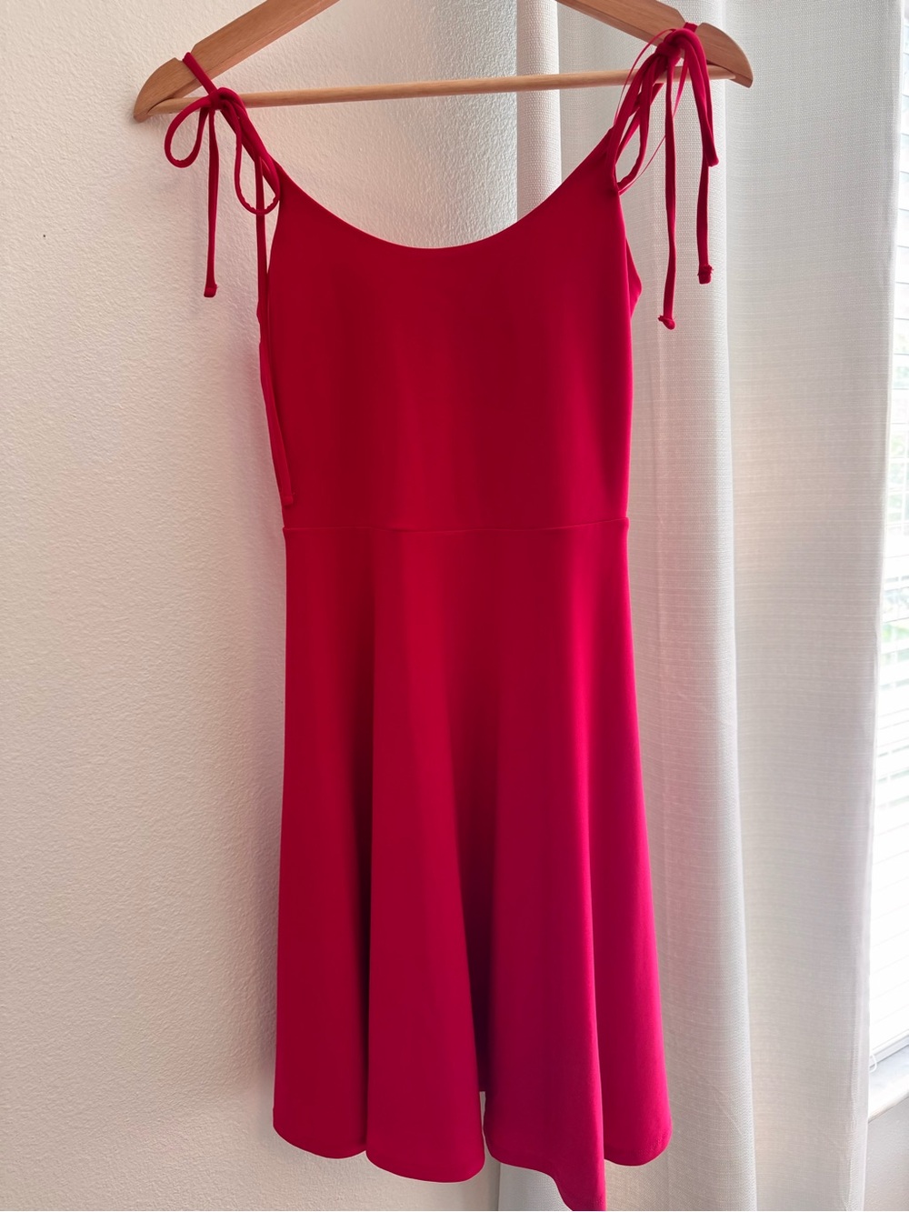 Fuchsia Tie Shoulder Fit & Flare Dress | Women’s Sleeveless Mini Dress